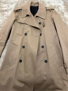 The Kooples Classic Double-Breasted Trench Coat in Tan